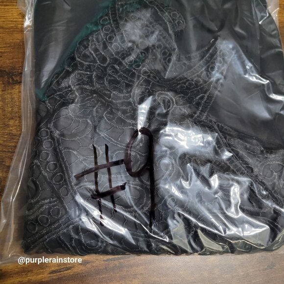 AX Paris Bodycon Dress Size 8 Crochet Lace Scuba Knit Stretch Dark Coquette NWT - Picture 10 of 10